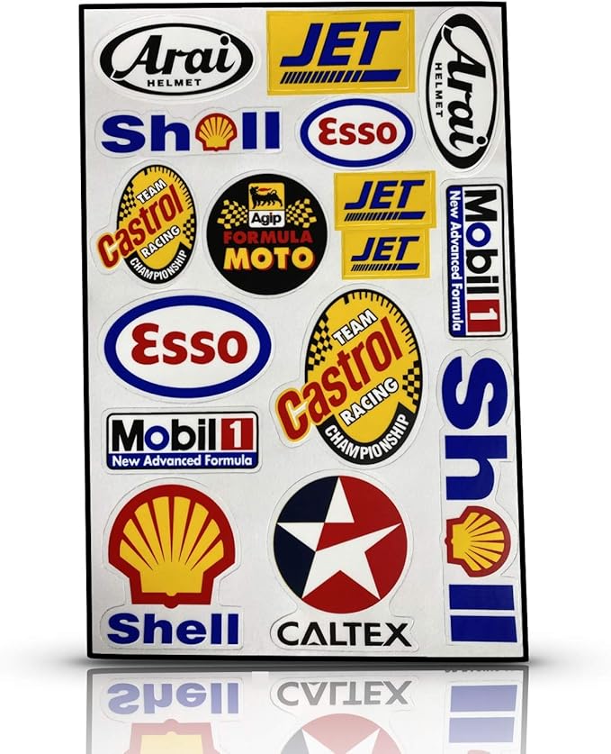 Amazon Shell Esso Mobil Caltex レーシング ステッカー 防水 耐水 Sticker ステッカー デカール 車 バイク