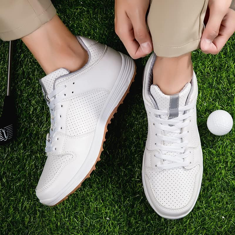 Miniatura 5 de AOLEXWU Zapatos de golf sin pinchos para hombre, zapatos de golf profesionales, cómodos, antideslizantes, zapatos de golf para hombre