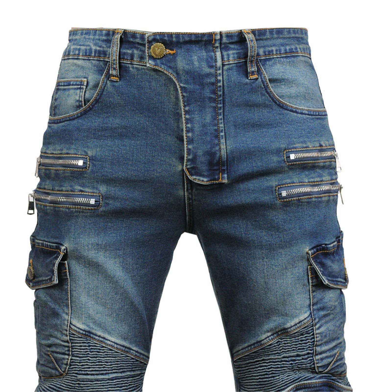 Pantaloni Jeans Moto Uomo | Pantaloni Moto Uomo | Jeans Uomo Moto con Protezioni | Pantaloni Moto Biker Rinforzato | Pantaloni da Motociclista | Jeans Uomo Moto Biker