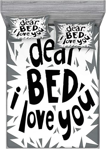 Miniatura 200 de Ambesonne Juego de sábanas bajeras y fundas de almohada occidentales, sombrero de vaquero con temática del salvaje oeste y cuerda de ganadería vieja