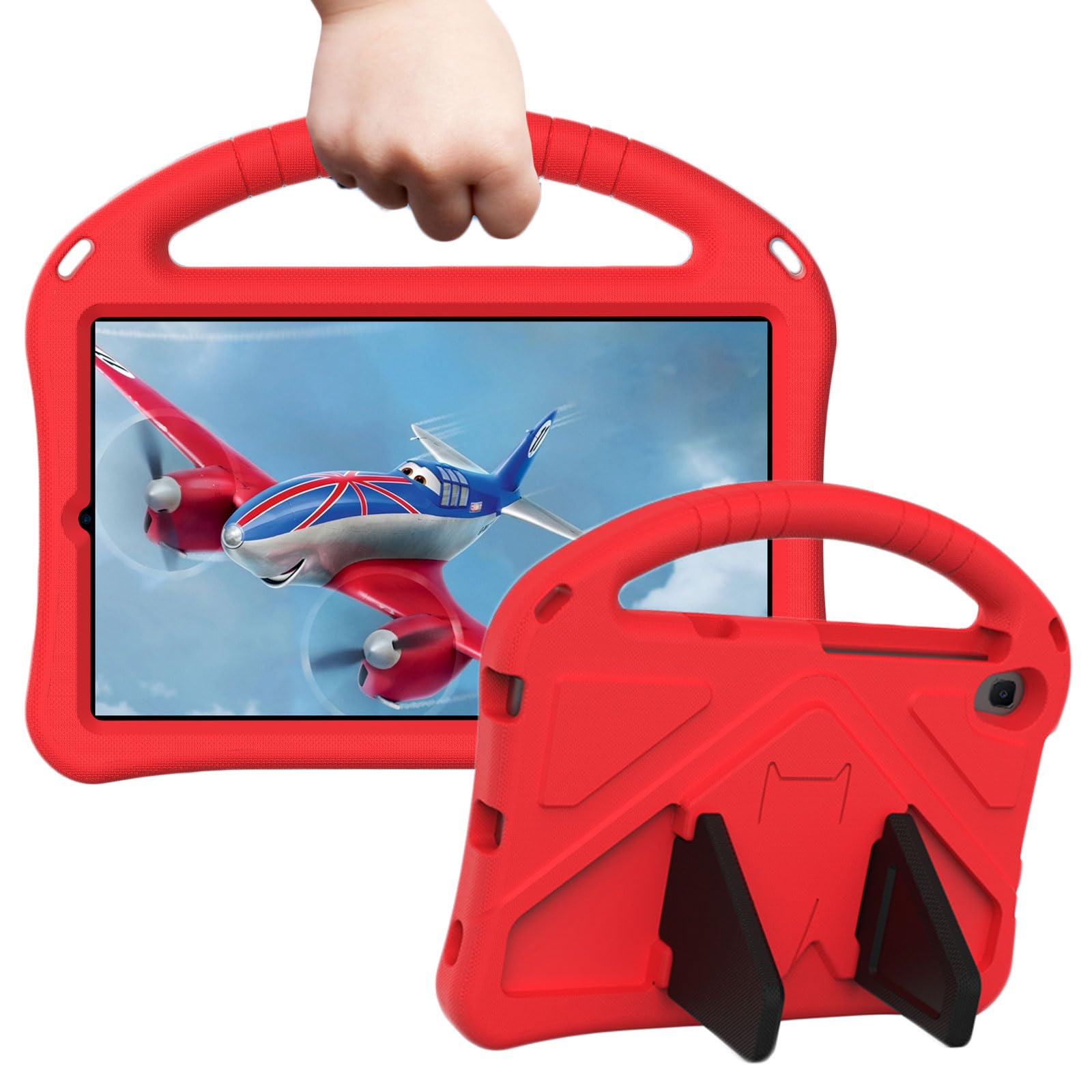 TCL Tab 8 LE Kids Case - EVA Foam Protective Stand Handle Cover with Red Color