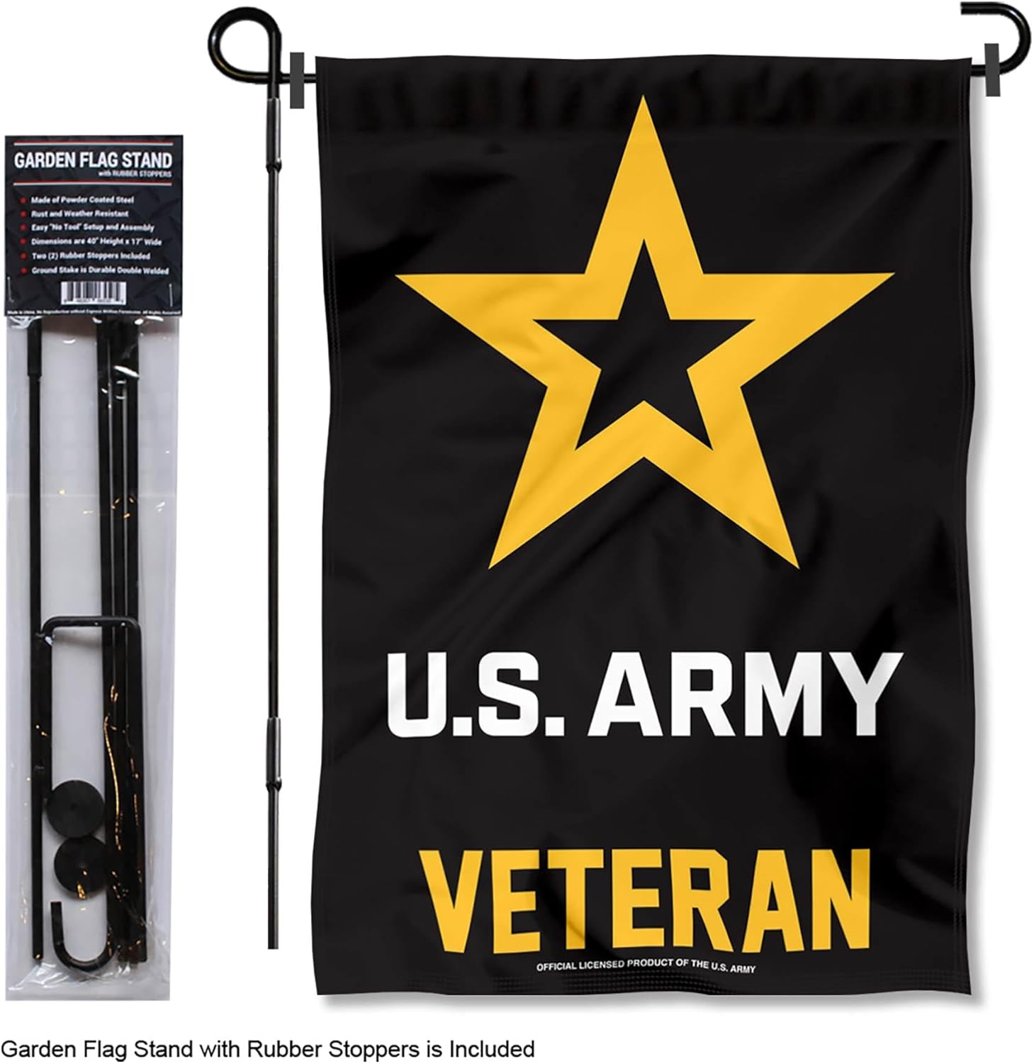 Army Veteran Garden Flag with Stand Holder - Image 2