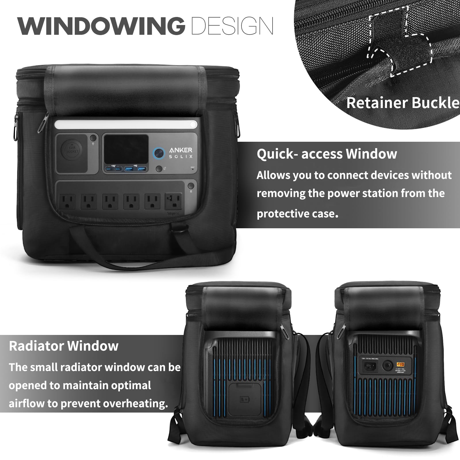 Borsa da trasporto compatibile con Anker SOLIX C1000 Power Station portatile, custodia da viaggio custodia protettiva per accessori generatori solari C1000