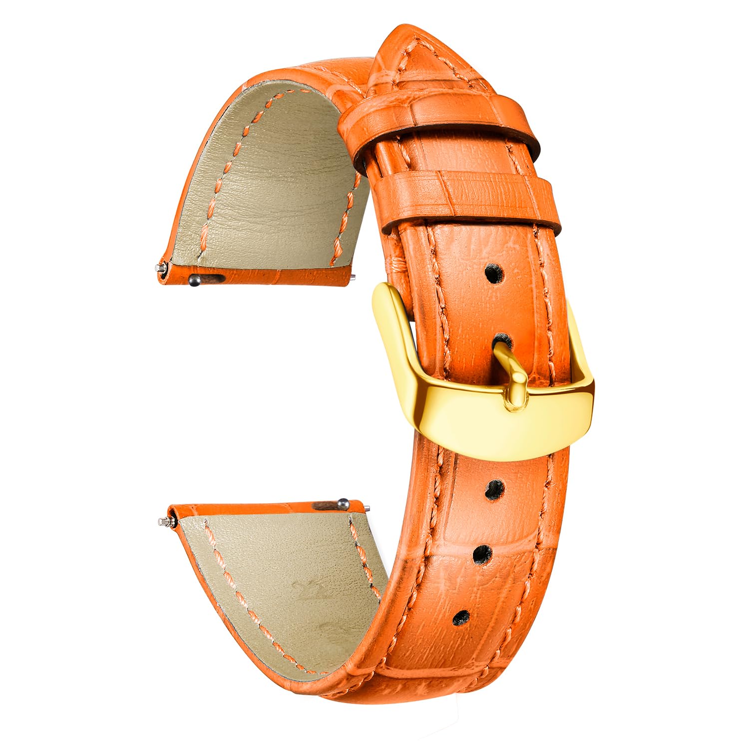 BINLUN Correa de Reloj de Cuero 10MM-24MM Diseño Cocodrilo Aligátor Liberación Rápida Correas de Repuesto para Smartwatch Hombre Mujer — view 39