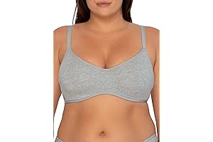 Women's Cloud Cotton Comfort Collection Scoop Neck Unlined Underwire Bra