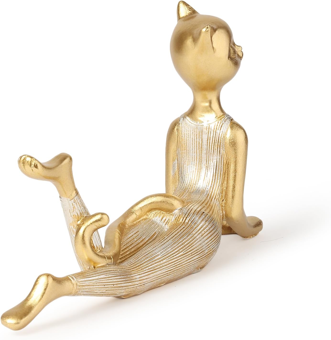 Habere India-All the Cultures Fabricating India Office Desk Decorative Items | Home Decor for Living Room | Home Decor Gift Items | Cat Showpiece for Gift (Design 01: L22xW5xH14 cm)
