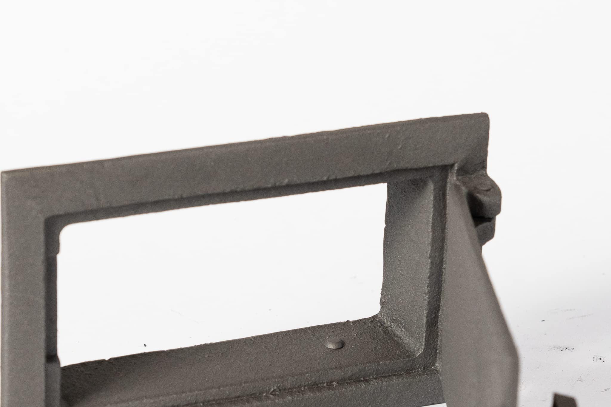SEZAM Revisionstür für Öfen aus Gusseisen 10,5 x 3,5 x 17 cm, Kamintür - Klappe - Räumungstür, für Backöfen, Feueröfen & Kamine - grafitfarben bemalt