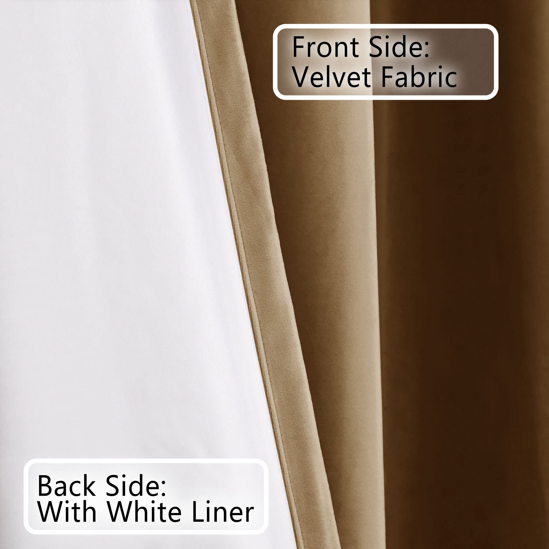 Amazon.com: Macochico 100% Blackout Tobacco Brown Velvet Curtains Soft and  Luxury Thermal Drapes for Christmas Decor Living Room Bedroom Backdrop,  Noise Reducing Window Treatments, Grommet, 72”Wx84”L, 1 Panel : Home &  Kitchen