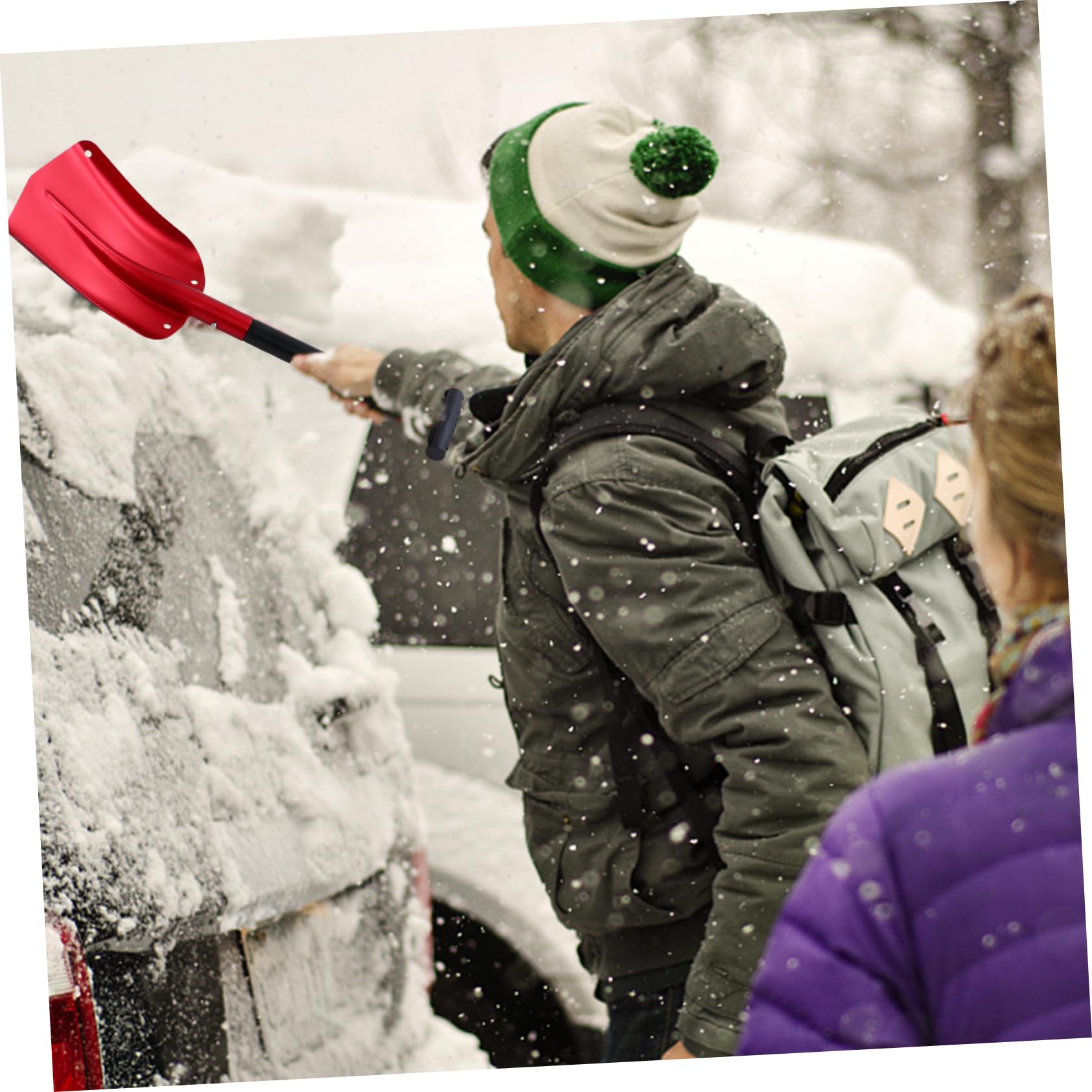 BESPORTBLE 1pezzi Pala Da Neve in Lega Di Alluminio Raschietto Per Ghiaccio Per Auto Strumento Per Rimozionla Neve Ghiaccio Pala Spazzaneve Telescopica Pratica e Facile Da Usare