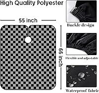 Vista 3 de COWDIY Capa de peluquería personalizada, capas de corte de cabello personalizadas para añadir tu imagen, texto, sala de belleza, delantal