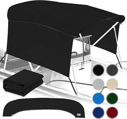 Lona universal de repuesto Bimini de 3 arcos y paredes laterales desmontables con funda de almacenamiento, toldo de barco de grado marino 900D con