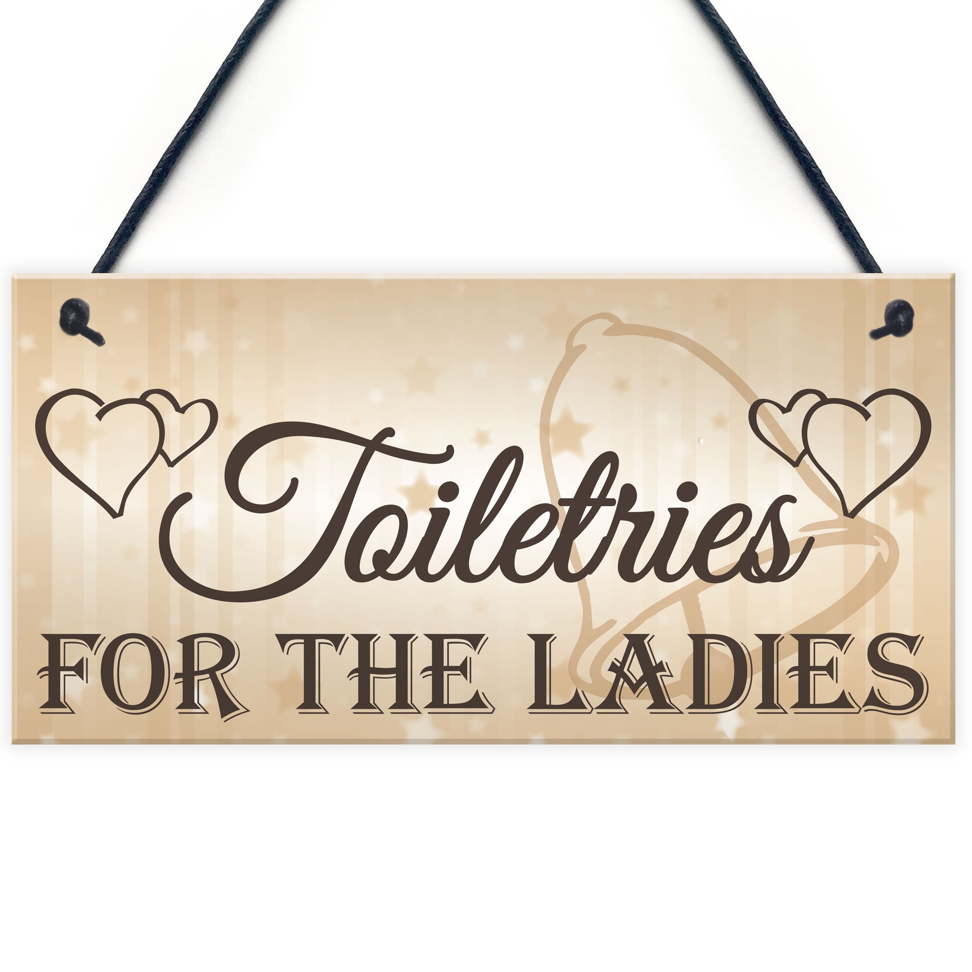 Red Ocean Shabby & Chic Wedding Sign Toiletries For Ladies Bride Plaque Bridesmaid Gift Wedding Registry Gift List