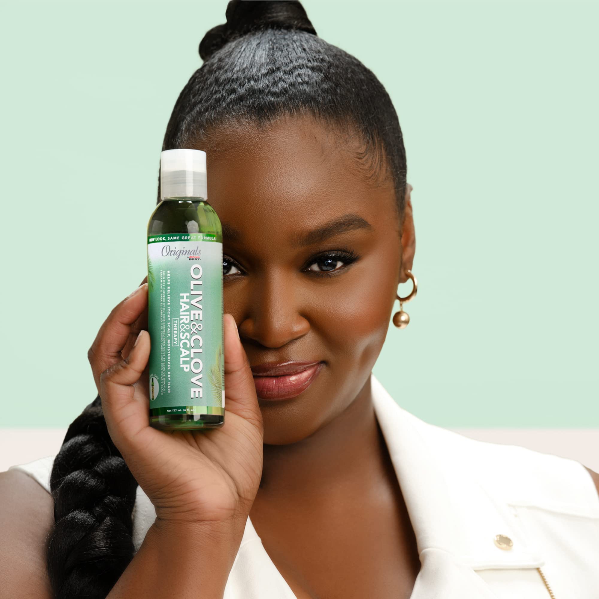 Terapia de aceite de oliva y clavo, tratamiento natural que ayuda a reparar el cabello seco, débil o quebradizo, sequedad del cuero cabelludo, picazón y descamación, 6 onzas 7