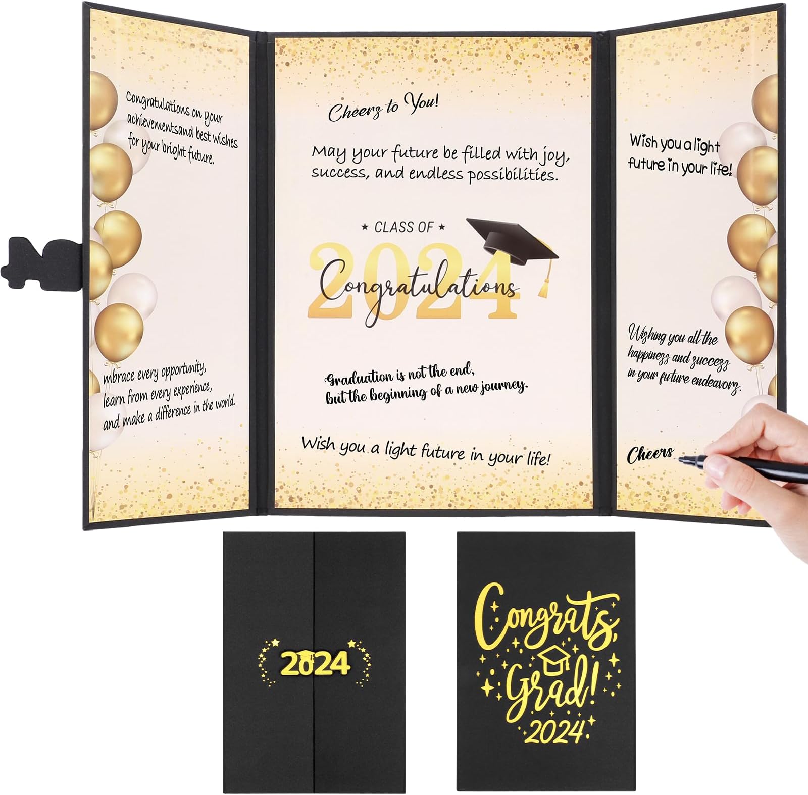 HONMOKGraduation Gifts for Her Him 2024, 11.8" x 15.8" Graduation Signature Book, Graduation Guestbook Alternatives, Class of 2024 Graduation Presents for Daughter Son Friends Classmates