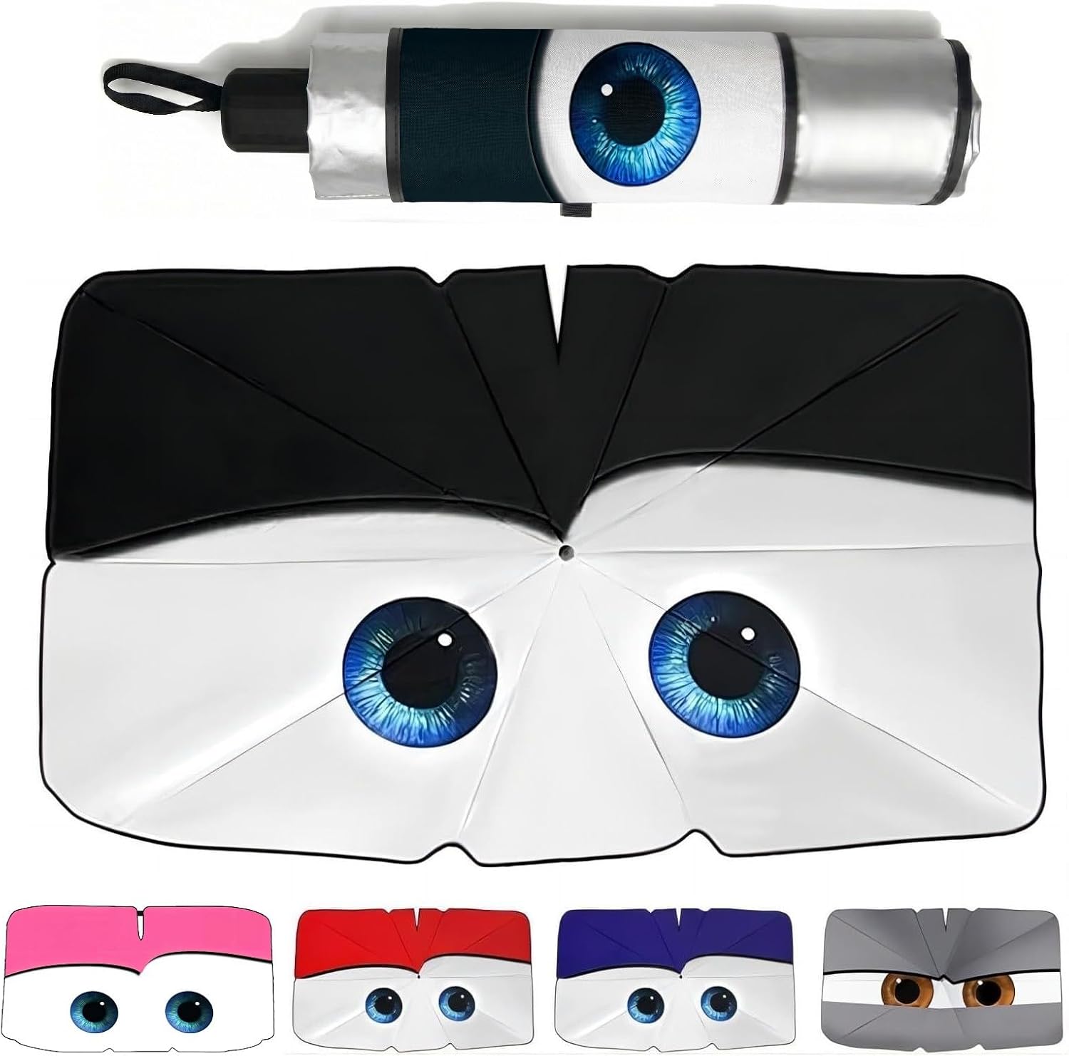Car Windshield Sunshade with Eyes, 145 x 85 cm
