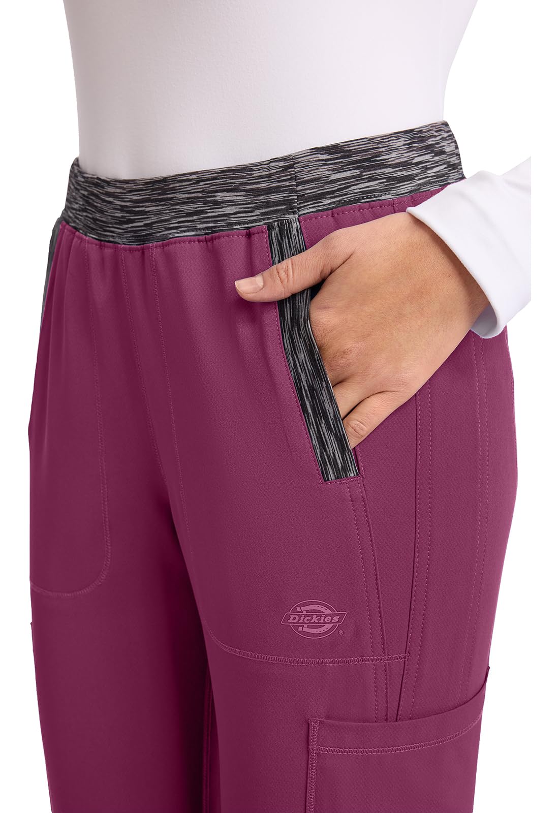 Dickies Dynamix DK185 - Pantalón quirúrgico para mujer, tiro natural, pierna cónica, pantalón deportivo