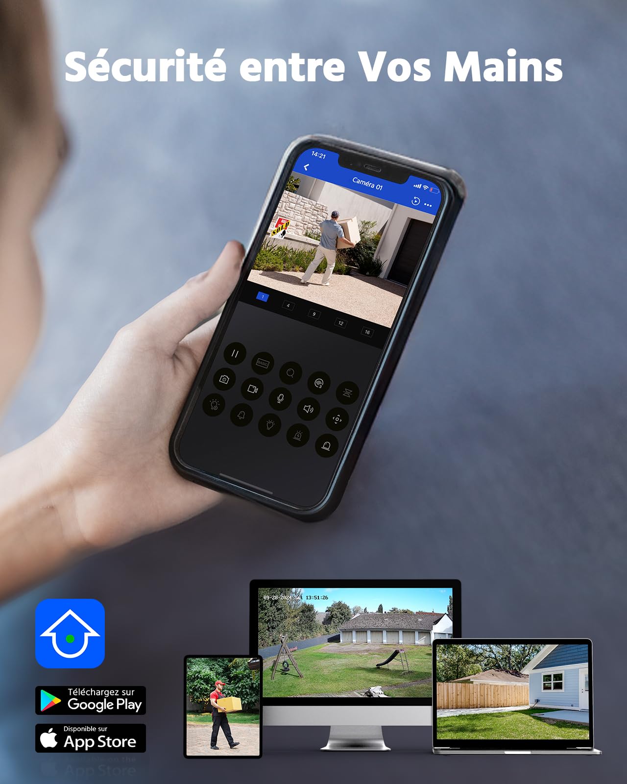 ANNKE Kit Caméra de Surveillance Exterieure 3K Lite DVR avec 4 Caméras 1920 X 1080 de Vidéosurveillance Etanches, Détection de Personne/Véhicule, Vision Nocturne en Couleur, Étanche IP67, No HDD