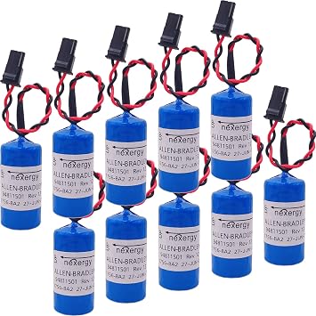 10-Pcs 1756-BA2 3.0V 1200mAh PLC Battery Replacement for Allen Bradley 1756-BA2 BR2/3A-AB 1745-B1 94811501 1756-L1 PLC Control Battery 3.0 Volt, 1.2 Ah, Non-Rechargeable