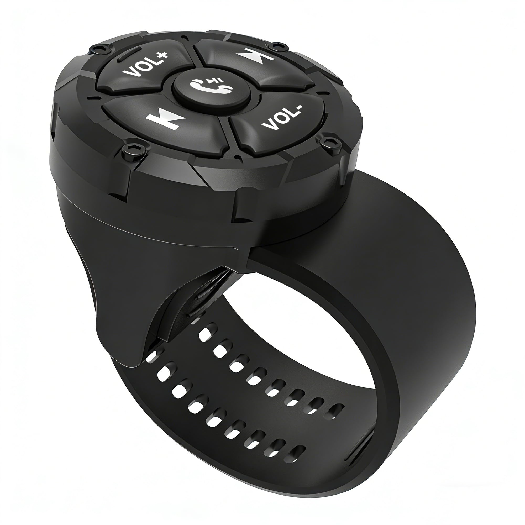 Bluetooth Media Button, Waterproof Wireless Music Controller for Car Steering Wheel, Bike & Motorcycle Handlebars, Multimedia Playback & Shutter