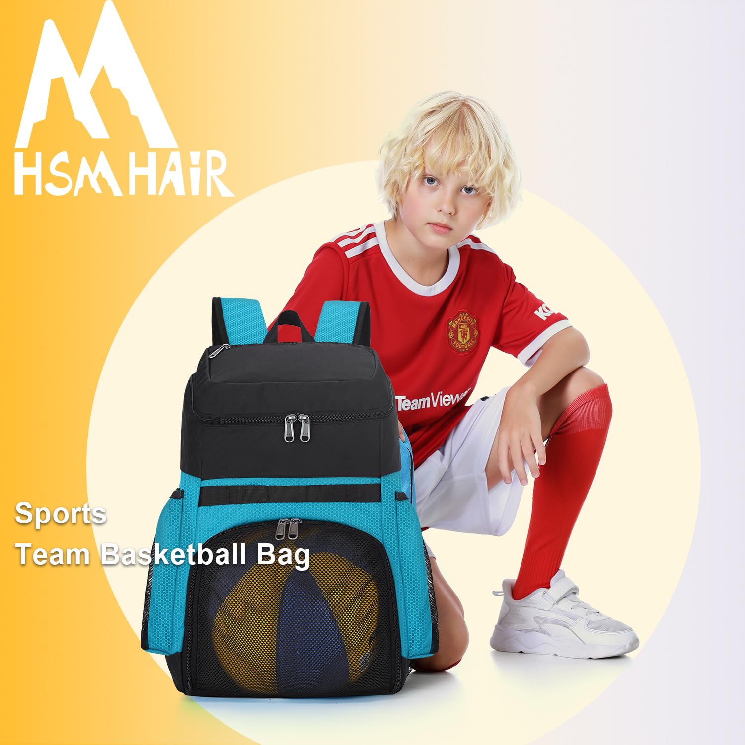Basketball Backpack Large Sports Bag for Men&Youth,Gym Bag with Separate Ball & Shoes Compartment,Travel Bag for Basketball,Soccer,Volleyball