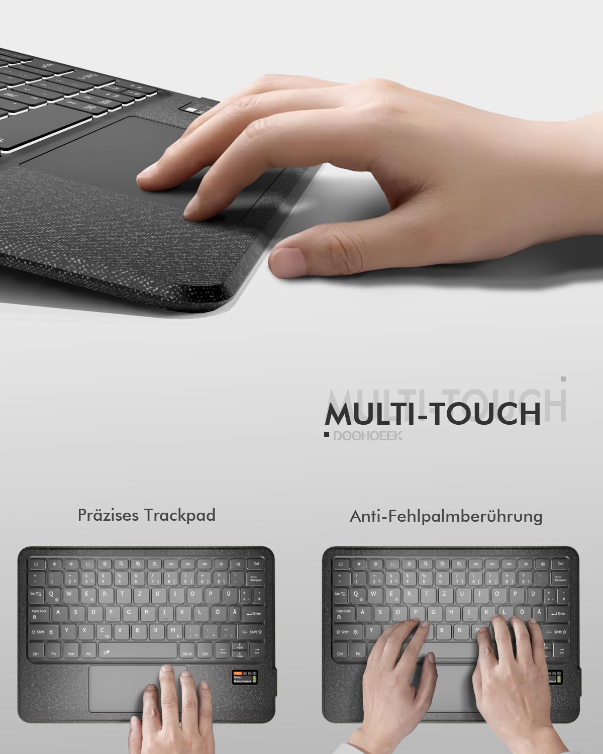 Tastaturhülle mit LCD-Display für Samsung Tab S11 2025 11"(SM-X730/736B) | Abnehmbare Bluetooth-Tastatur mit Trackpad, 7-farbige Hintergrundbeleuchtung. Wiederaufladbar, QWERTZ für Samsung Galaxy Tab