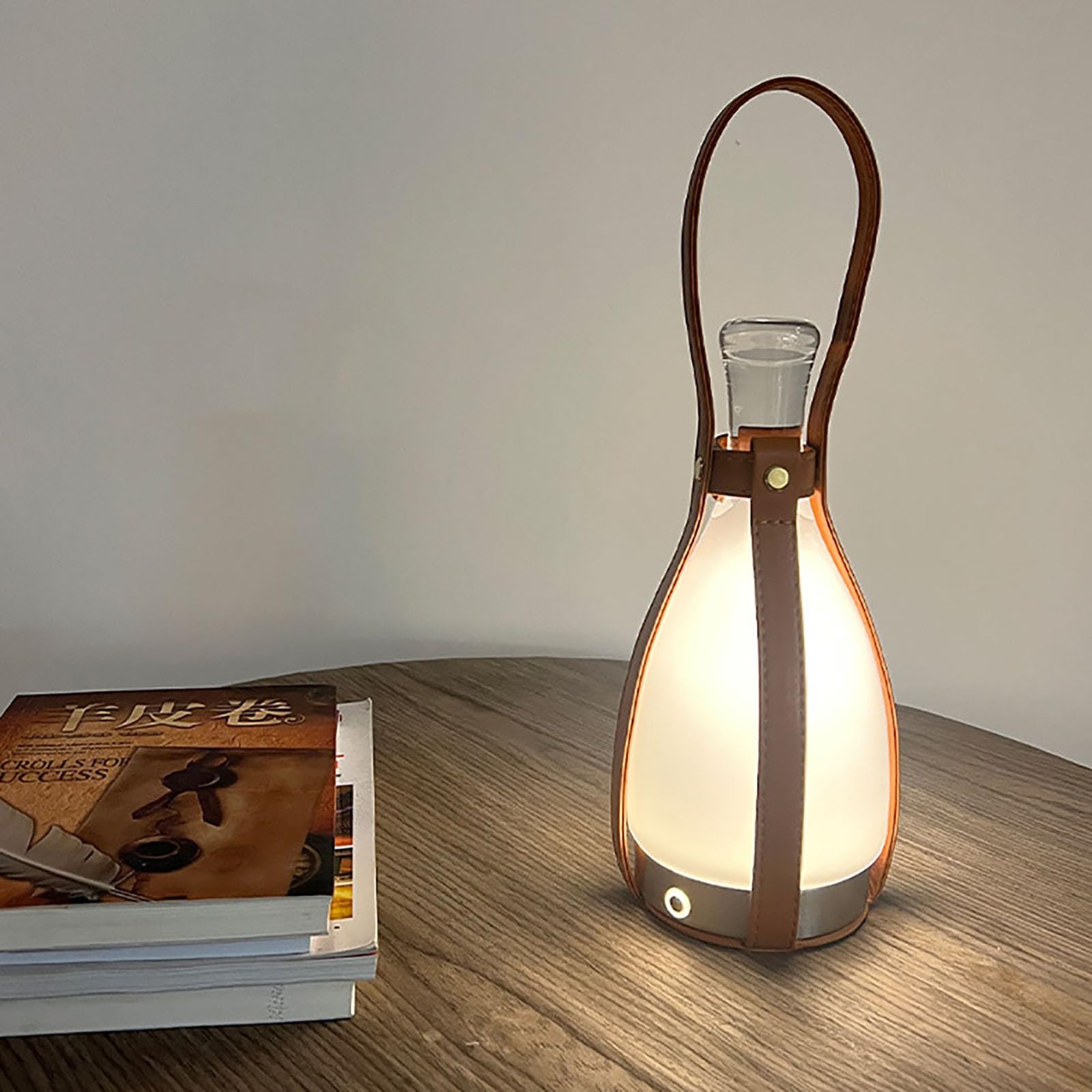 LED Rechargeable Table Lamp Touch Dimmable, Table Lamp Cordless In Wine Bottle Design, USB Desk Lamp Rechargeable, Portable Wine Bottle Bottle Lamp with Leather, 3000K-6000K Bedside light Night light