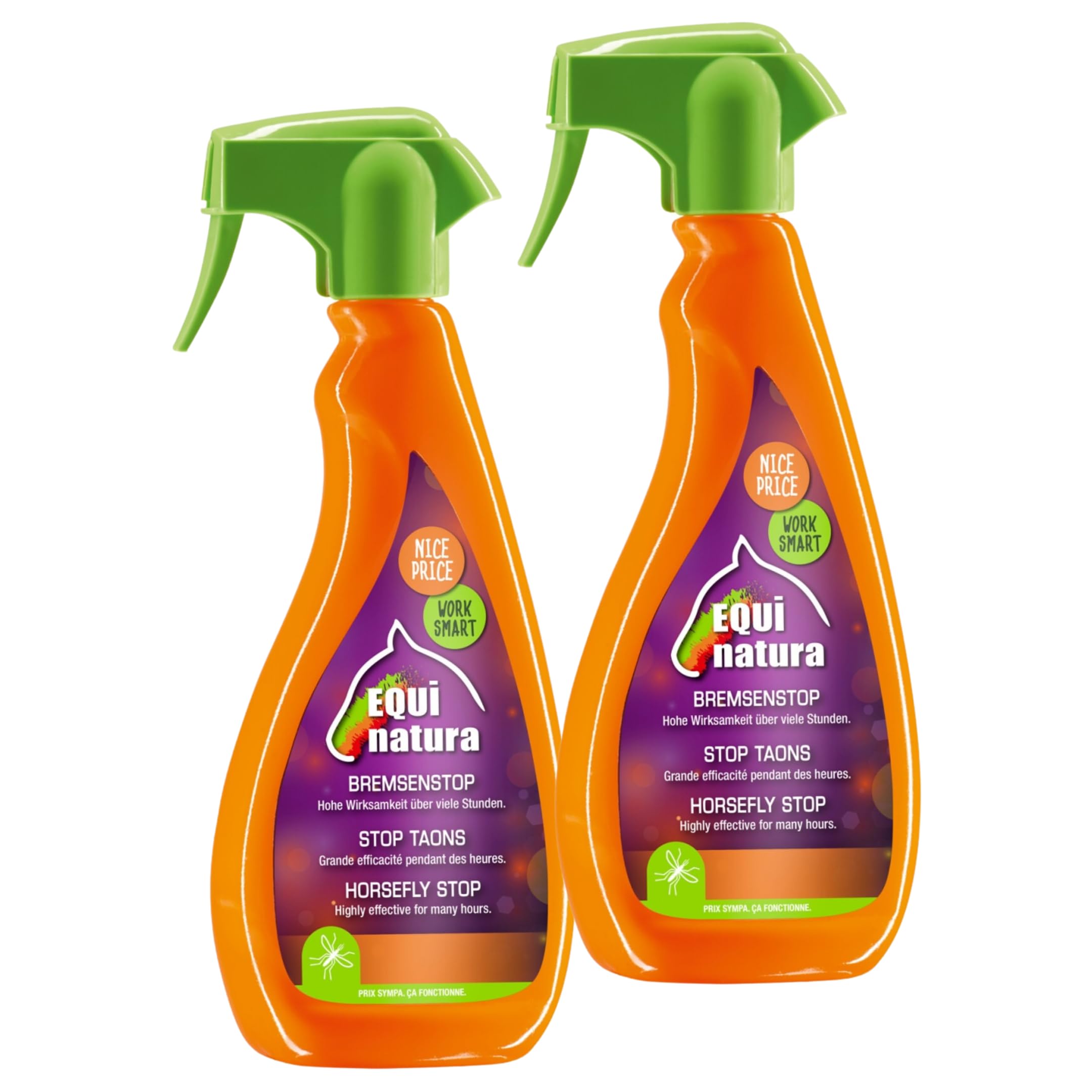 RL24 Equinatura - Bremsenstop | hautverträglicher Insektenschutz | Fliegenschutz gegen Bremsen, Zecken, Stechmücken & Fliegen | Bremsenspray für Pferde | 2 x 500 ml Spray (2er Set)