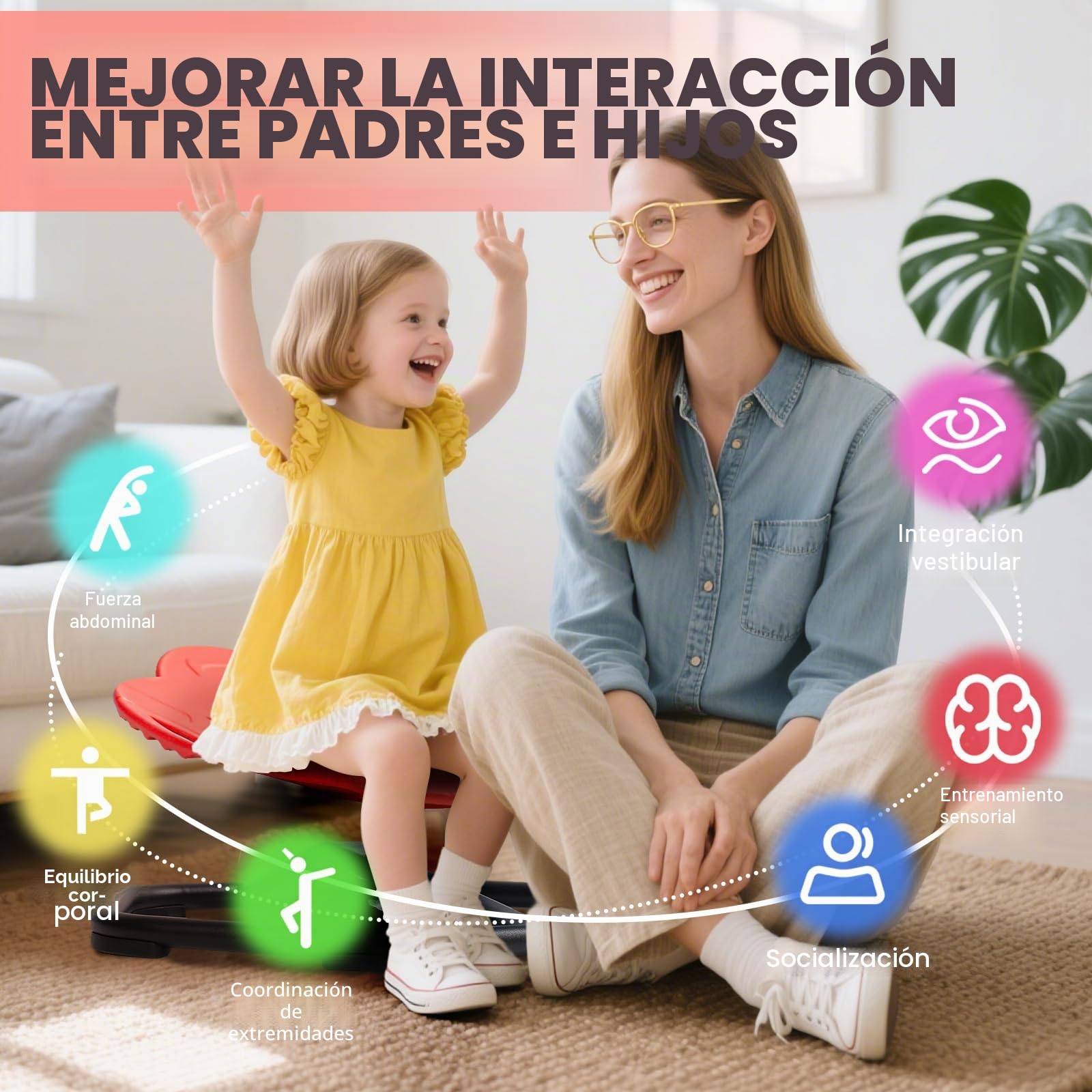 Carrusel Autismo Silla giratoria para niños con asa, silla giratoria sensorial de 360°, juguete para autismo, TDAH herramienta de entrenamiento, coordinación física y equilibrio, silla de equilibrio