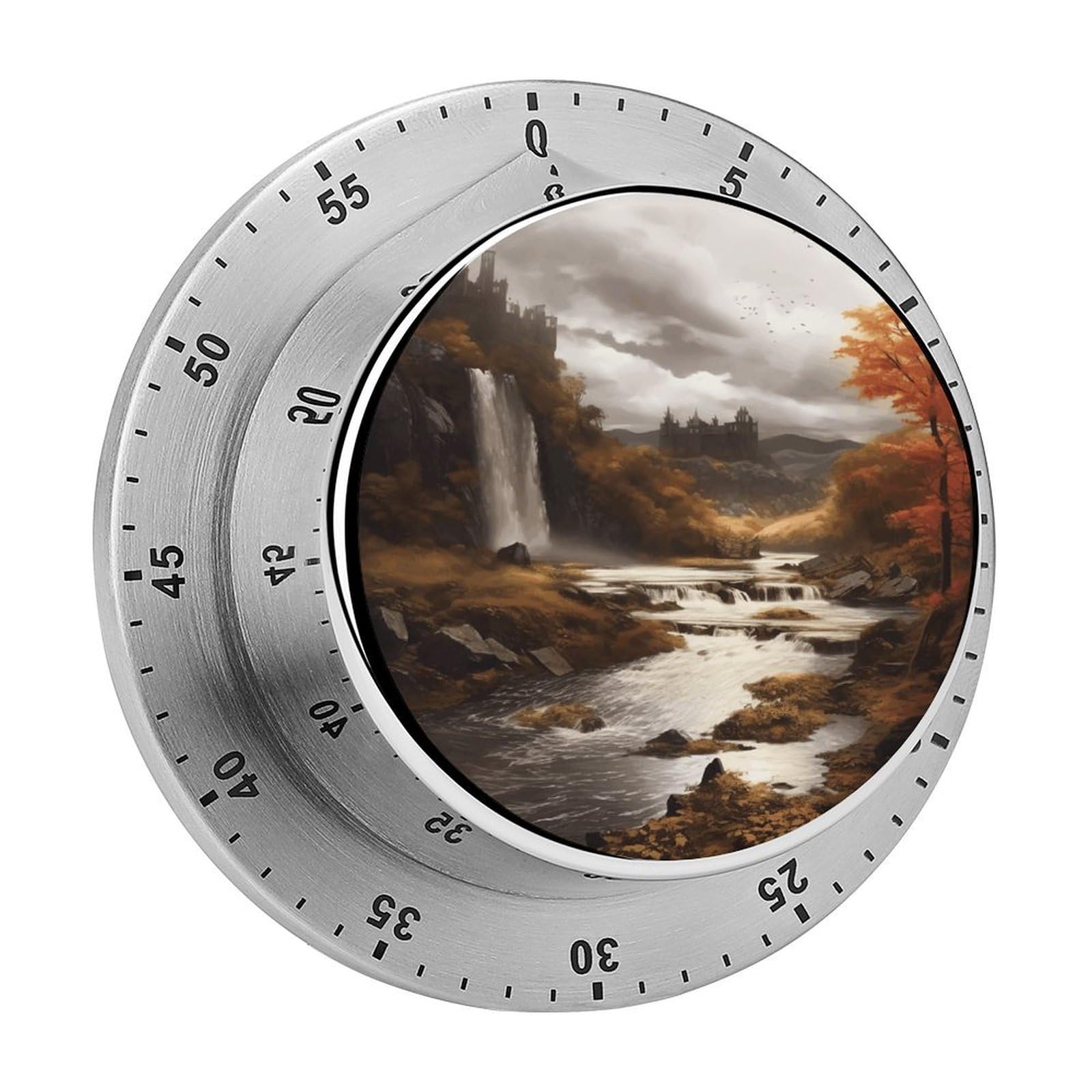 Fall Visual Timer Chef Cooking Timer Clock with Loud Alarm Mechanical Desk Timers Countdown Reminder Magnetic Exquisite Stainless Steel Body Timers