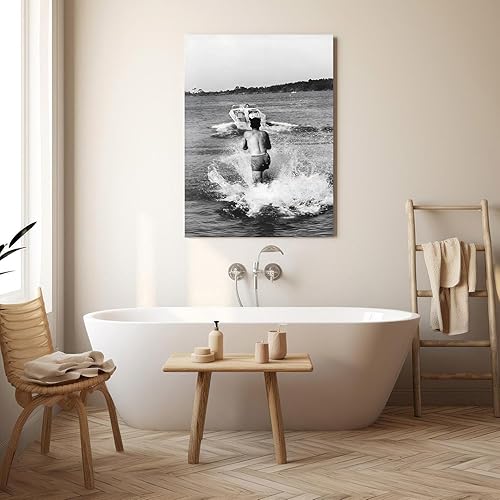 Miniatura 81 de Arte de pared de surf de moda, fotografía retro en blanco y negro, póster de surf, impresión costera, impresión vintage de surf, pósters deportivos