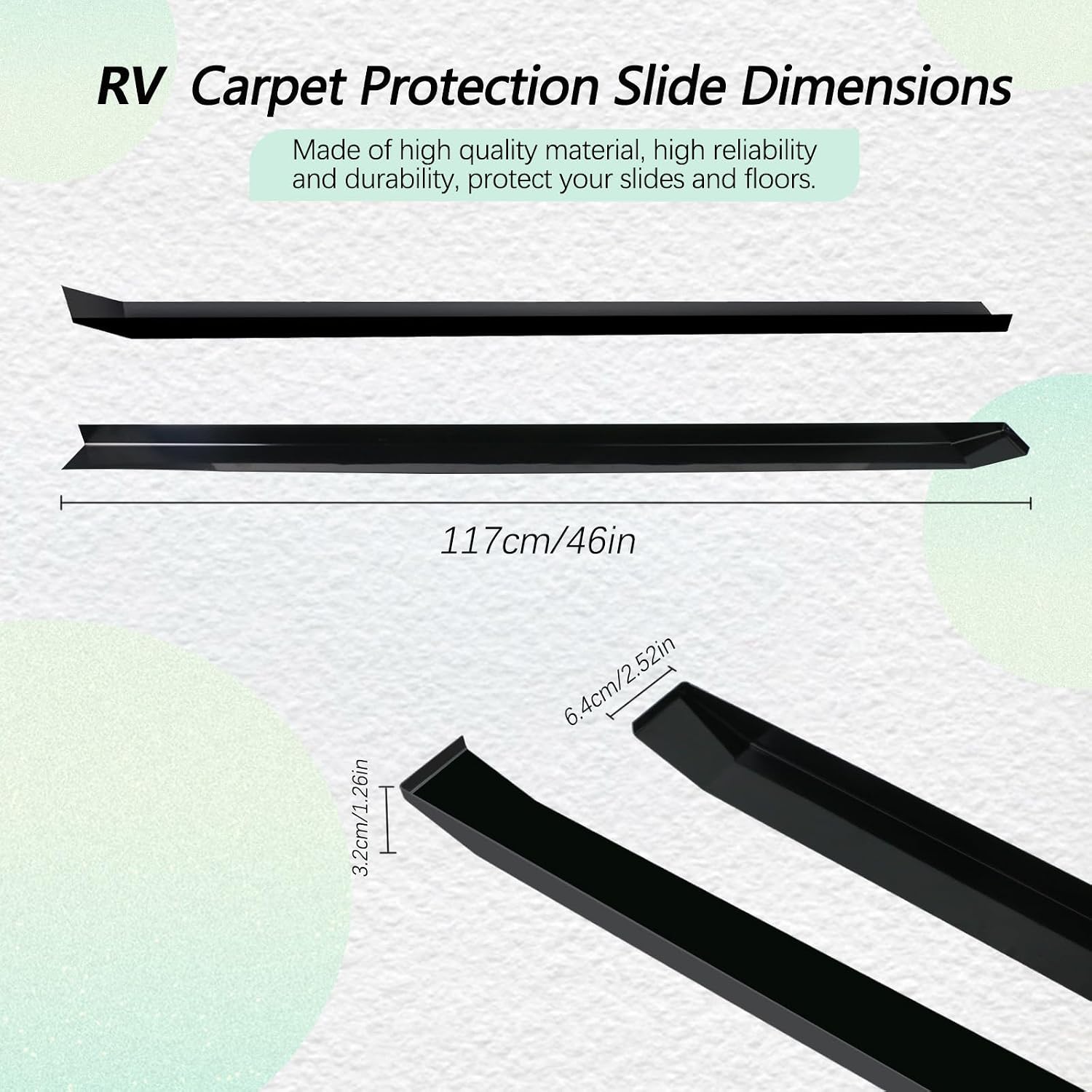 PACEWALKER RV Slide Out Ski Set Slide Out Stabilizers, RV Floor Saver for RV Camper Prevents Floors from Being Scratched and Scuffed 2PCS（Do Not Include Butyl