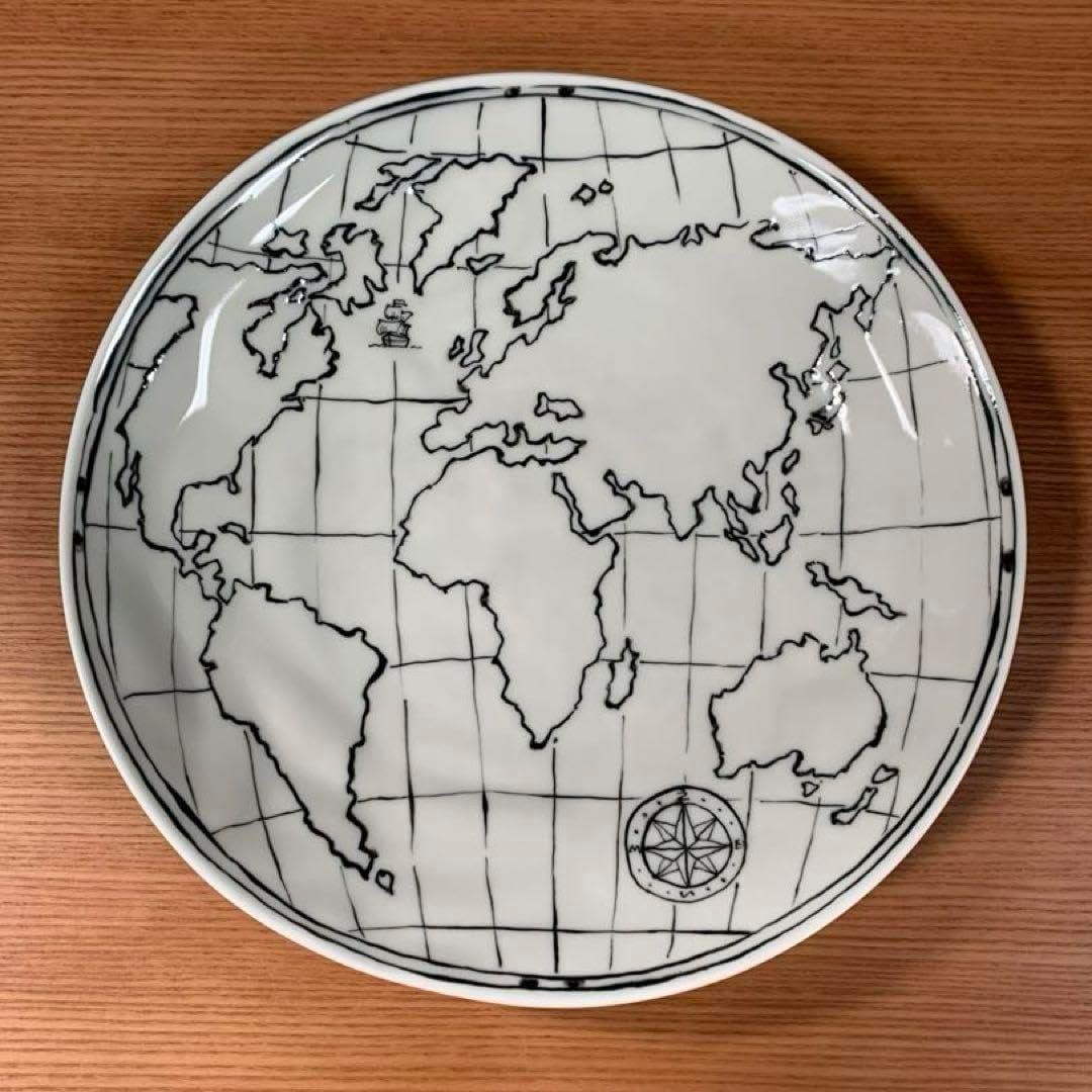 有田焼：伝平窯：地球儀 オーバルプレート（大）☆ 有田焼 伝平窯 地球儀 オーバルプレート（大） 丸皿・楕円皿 - 有田焼