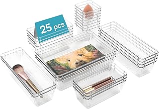 Vtopmart 4 Size 25 PCS Versatile Plastic Drawer Organiser Set