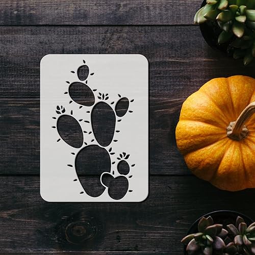 Miniatura 3 de FINGERINSPIRE 9 plantillas de plantas suculentas, 2 tamaños, plantillas de cactus con patrón de plantas de cactus, plantilla de pared de aloe vera,