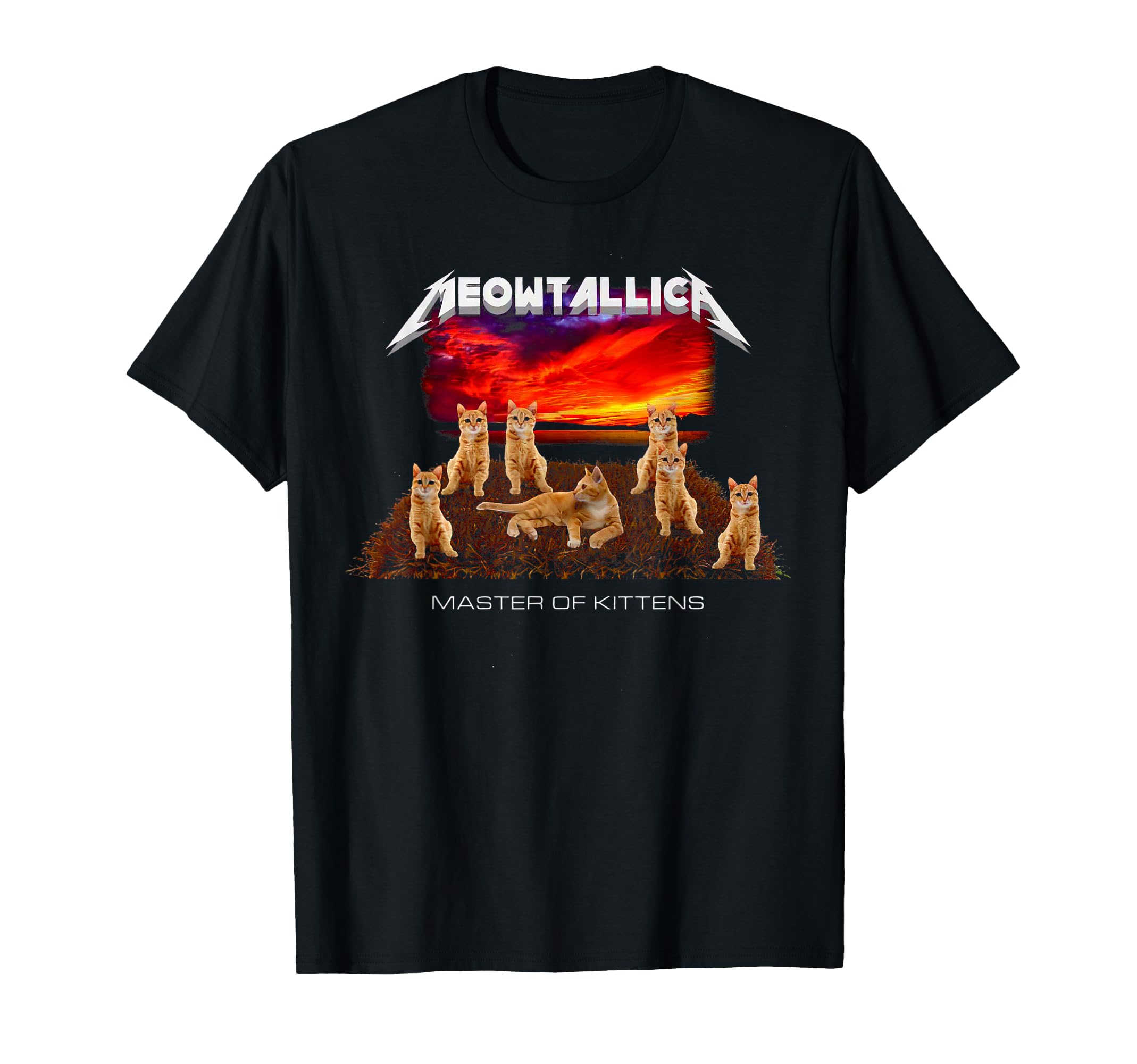 Meowtallica 猫Tシャツ　サイズL Amazon | Meowtallica Master Of Kittens Tシャツ 面白いギフト T