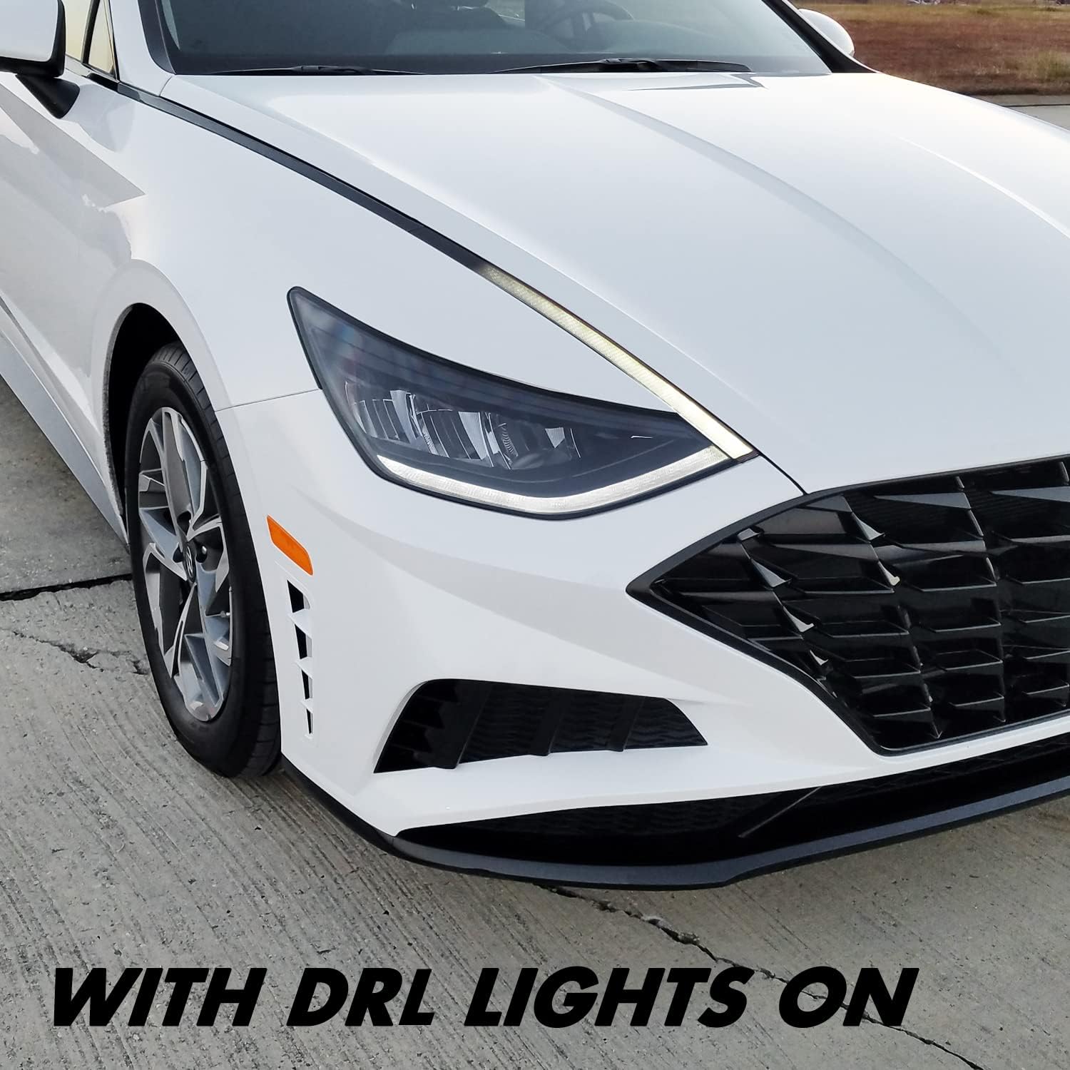 SlickMod Chrome Delete Blackout Vinyl Overlay for 2020-2022 Hyundai Sonata Window Trim (Gloss Black)