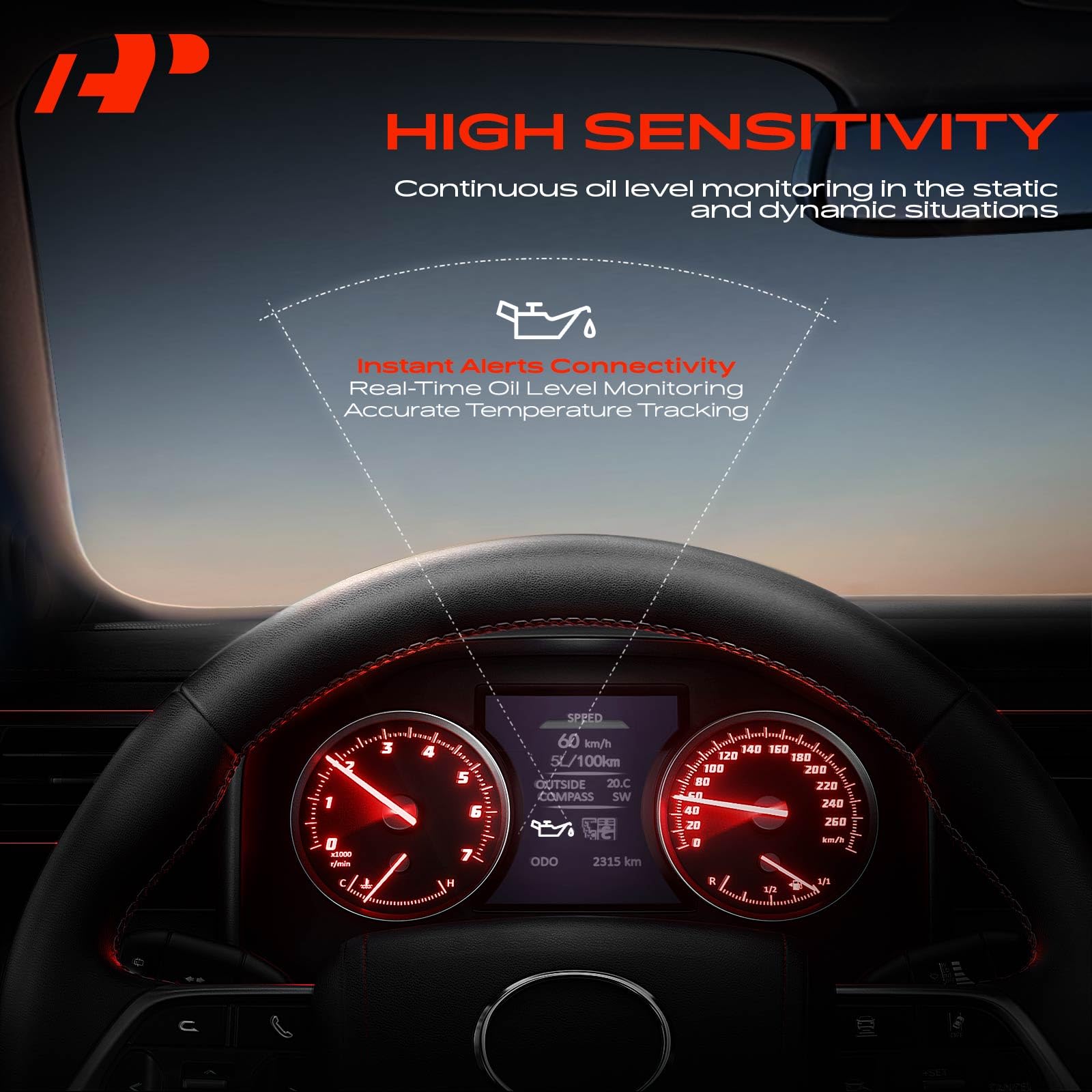 A-Premium Sensor de nivel de aceite del motor compatible con BMW X5, X1, 750i, 750i xDrive, X6, X7, X2, Alpina B7, i8, M550i xDrive, M850i xDrive, M850i xDrive Gran Coupe y Mini Cooper, Cooper Clubman