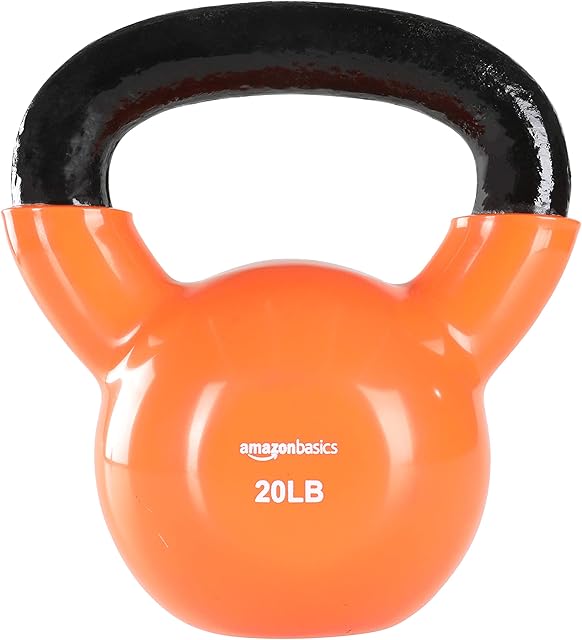 Amazon Basics Vinyl Coated Cast Iron Kettlebell Weight