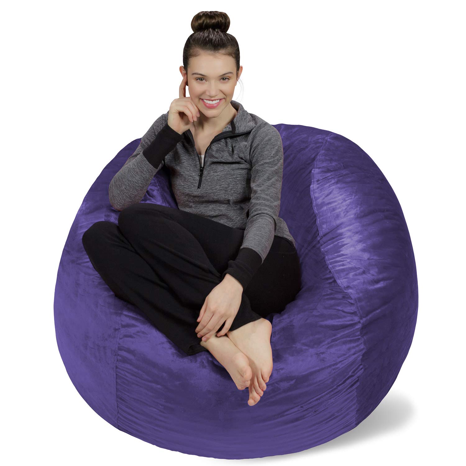 Sofa Sack Bean Bag Chair Cover, 4-Feet, Purple