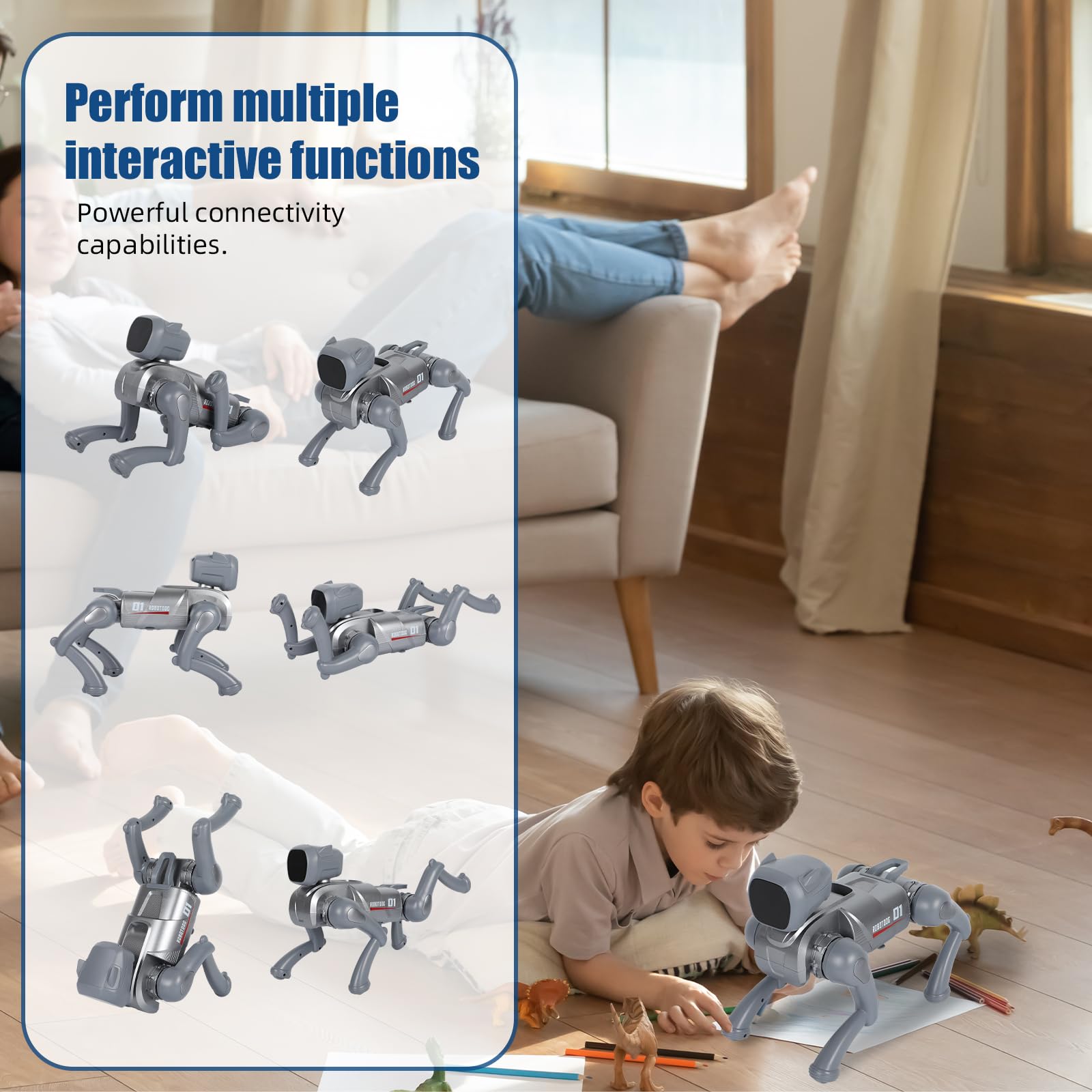 MENAYODA Roboter Hund RC für Kinder, Roboters Hund Ferngesteuerter Spielzeug für Kinder 3+ Jahren, APP-Steuerung, Roboter Hund Spielzeug Kann Programmieren, Tanzen, Musik und Interagieren