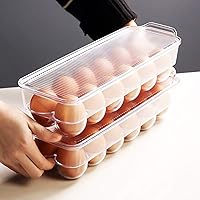 Vista 8 de JAMOR Caja de almacenamiento de huevos de 12 rejillas para refrigerador, bandeja para huevos con tapa, estante apilable para huevos, caja