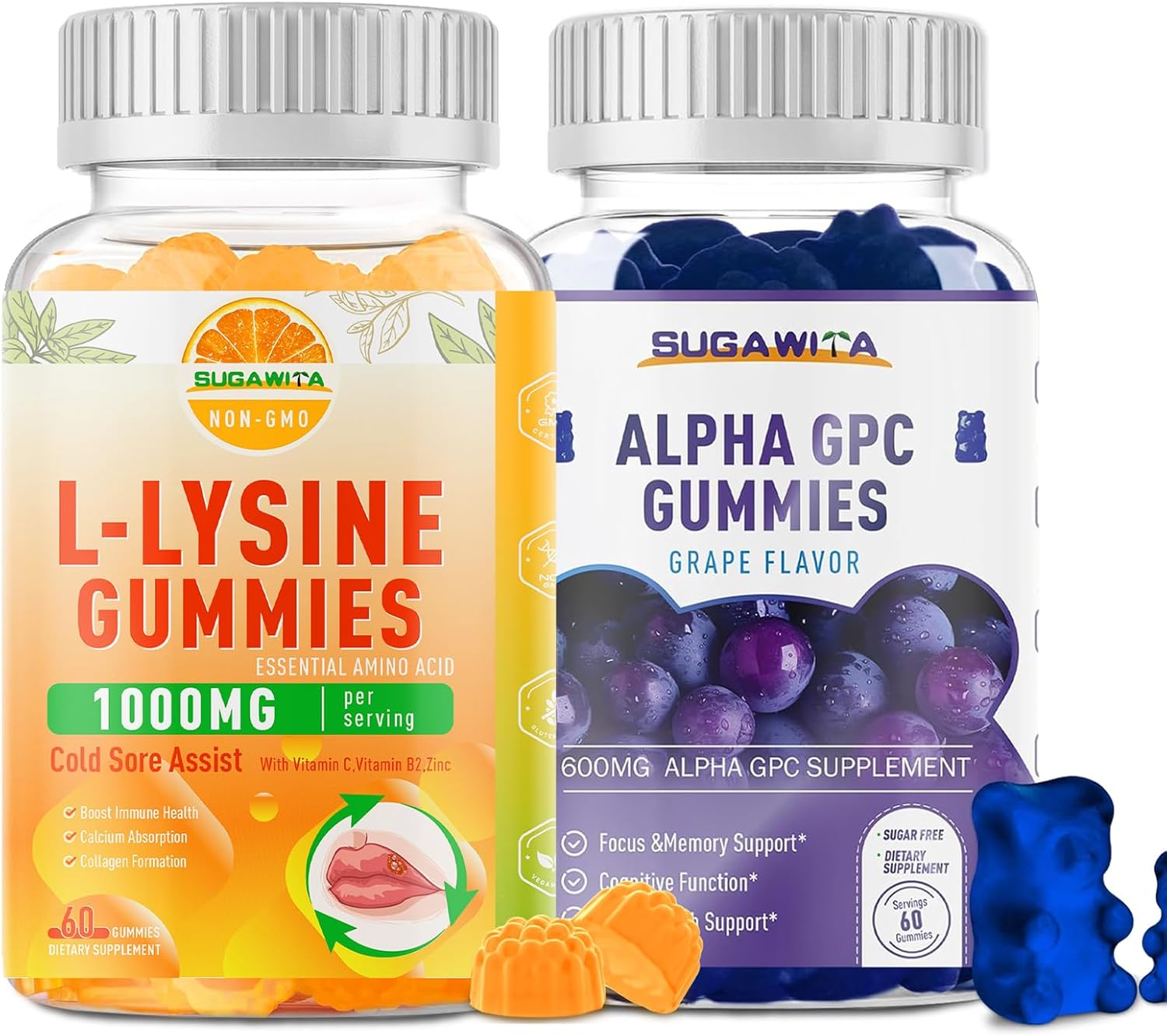 Lysine Gummies and Alpha GPC Gummies