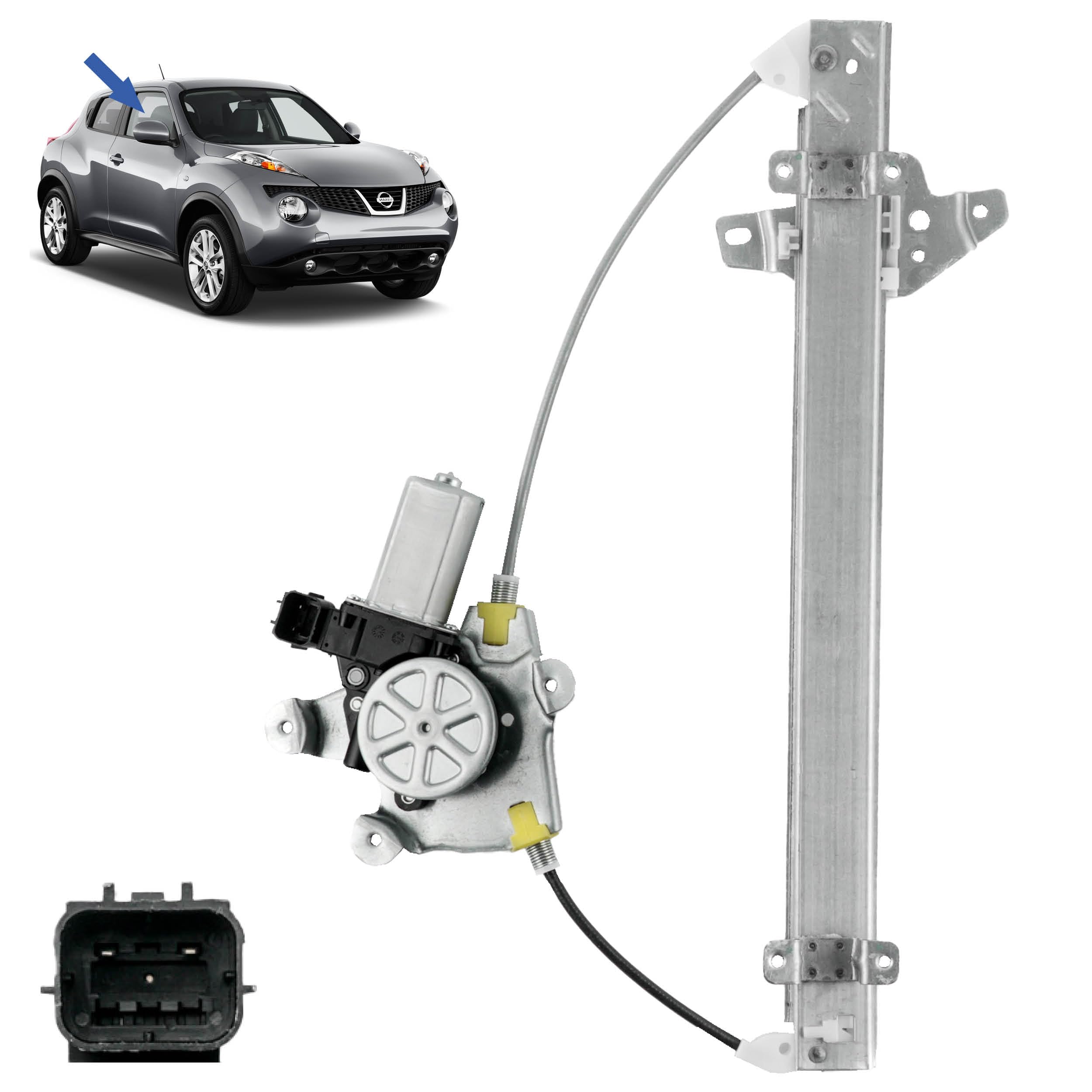 STARKIT PERFORMANCE Alzacristallo compatibile per Juke 1 (2010-2019) CON MOTORE NON COMFORT. ALZAVETRO ANTERIORE DESTRO (lato passeggero). 807201KA0A, 80730JX30B, 807201KA0C