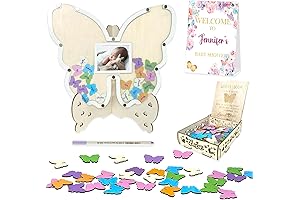 Butterfly Baby Shower Guest Book, Alternative Photo Display, Keepsake for 60 Guests