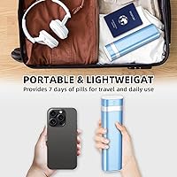 Vista 8 de Betife Pastillero de viaje semanal de 7 días, pastillero diario compacto, estuche portátil para medicamentos, lindo pastillero para suplementos