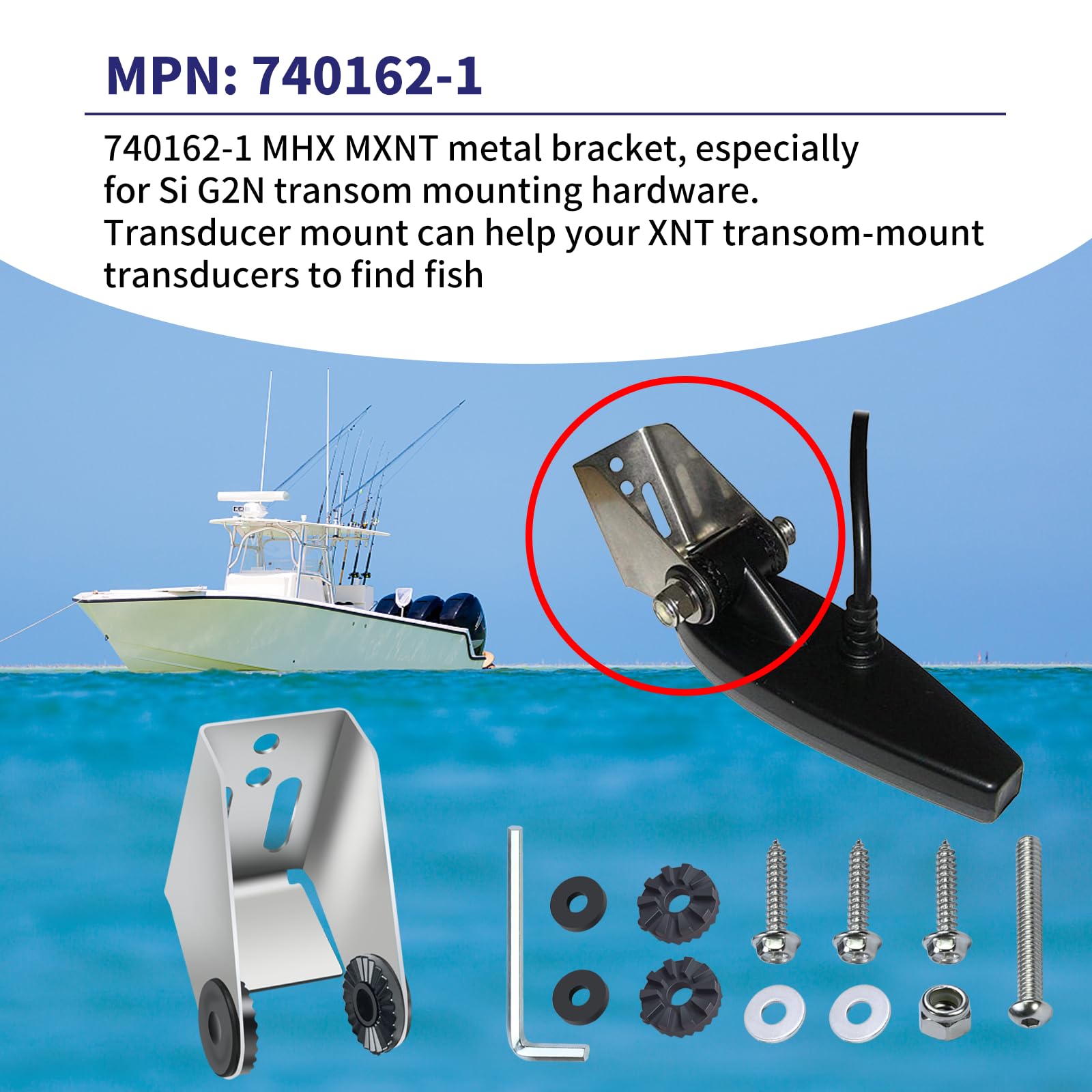 XNT Transducer Mount Bracket – Stainless Steel 740162-1 MHX MXNT Mounting Hardware For Helix 7 & SI G2N Transducers