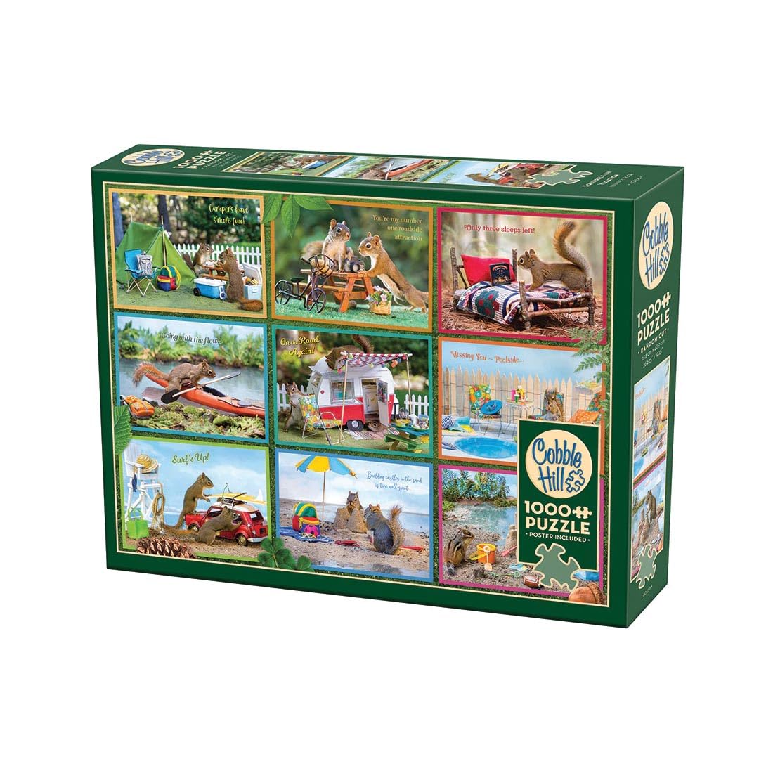 Cobble Hill 1000 Piece Puzzle - Squirrels on Vacation - Sample Poster Included