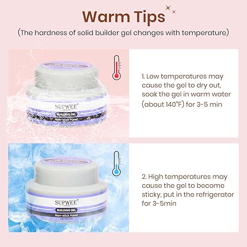 Miniatura 3 de Gel constructor sólido para uñas, gel duro blanco y rosa transparente para esculpir arte de uñas 3D con lámpara UV y polvo cromado para el hogar,