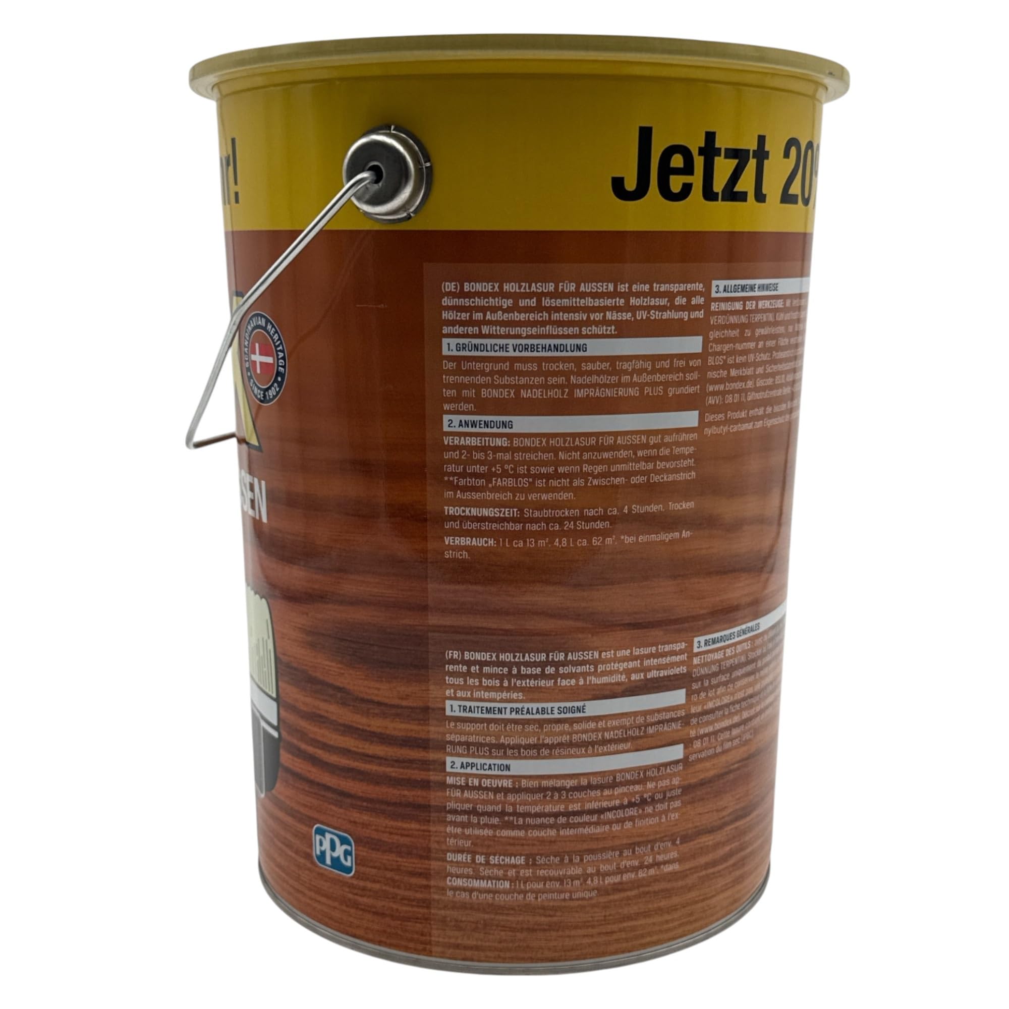 zbs24 Bondex Barniz para madera para exterior gris oscuro, 4,8 litros, incluye juego de 3 pinceles, alta resistencia a la intemperie, protección intensa contra la humedad
