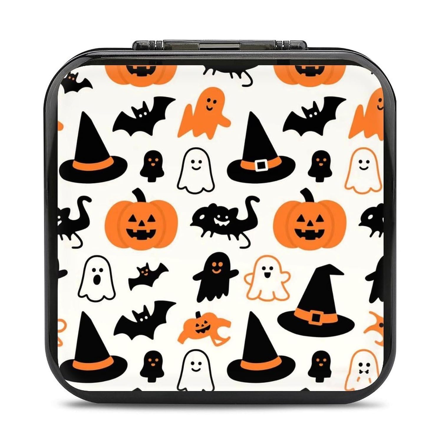 BWQMNT Game Card Case with 24 SD Slots Cute And Fun Pumpkin Witch Hat Portable Game Case Holder for Nintendo Switch